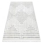 covor SEVILLA Z788A labirint alb /gri cu franjuri Berber shaggy 80x150 cm