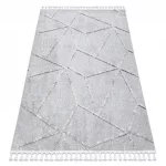 covor SEVILLA Z791C mozaik Gri  franjuri albe Berber shaggy 120x170 cm