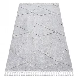   covor SEVILLA Z791C mozaik Gri  franjuri albe Berber shaggy 120x170 cm