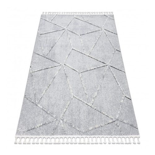 covor SEVILLA Z791C mozaik Gri  franjuri albe Berber shaggy 120x170 cm