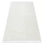 covor SEVILLA PC00B dungi Alb franjuri  Berber shaggy 120x170 cm