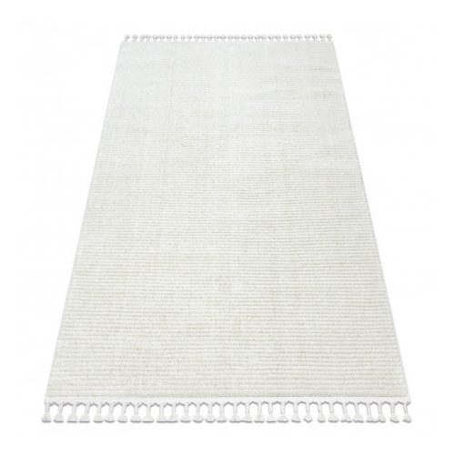 covor SEVILLA PC00B dungi Alb franjuri  Berber shaggy 120x170 cm