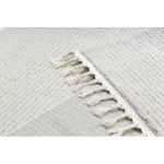 covor SEVILLA PC00B dungi Alb franjuri  Berber shaggy 120x170 cm