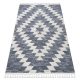 Covor SEVILLA Z250A Diamant albastru / gri franjuri Berber shaggy 120x170 cm