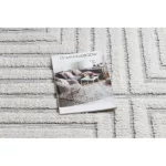 covor SEVILLA Z788A labirint,grecesc Alb / Gri franjuri Berber shaggy 120x170 cm