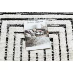 Covor SEVILLA Z788B alb / antracit franjuri Berber shaggy 120x170 cm
