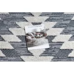 Covor SEVILLA Z250A Diamant albastru / gri franjuri Berber shaggy 200x290 cm