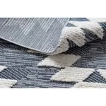 Covor SEVILLA Z250A Diamant albastru / gri franjuri Berber shaggy 200x290 cm