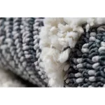 Covor SEVILLA Z250A Diamant albastru / gri franjuri Berber shaggy 200x290 cm