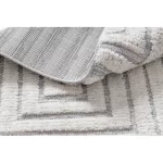 covor SEVILLA Z788A labirint,grecesc Alb / Gri franjuri Berber shaggy 200x290 cm