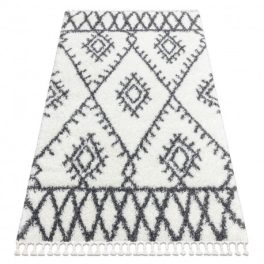   Covor BERBER UNION 3481 zig-zag crem / gri franjuri shaggy 120x170 cm