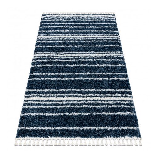 Covor BERBER UNION 4080 albastru / crem franjuri shaggy 160x220 cm