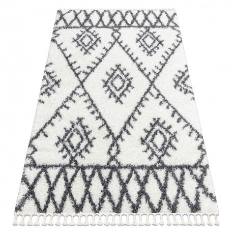 Covor BERBER UNION 3481 zig-zag crem / gri franjuri shaggy 180x270 cm