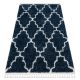 Covor BERBER UNION 3488 Trellis albastru / crem franjuri shaggy 180x270 cm