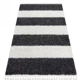   Covor BERBER UNION 4079 gri / crem franjuri shaggy 200x290 cm