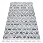 Covor SEVILLA Z555A, Diamant gri / alb franjuri Berber shaggy 120x170 cm