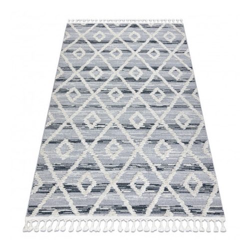 Covor SEVILLA Z555A, Diamant gri / alb franjuri Berber shaggy 120x170 cm