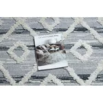 Covor SEVILLA Z555A, Diamant gri / alb franjuri Berber shaggy 120x170 cm