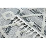 Covor SEVILLA Z555A, Diamant gri / alb franjuri Berber shaggy 120x170 cm