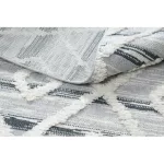 Covor SEVILLA Z555A, Diamant gri / alb franjuri Berber shaggy 200x290 cm