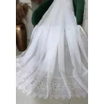  TRD. Perdea gata confecționată cu model Paris, brodată, model alb, 500x250cm