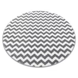 Covor Sketch Cerc, - F561 gri / alb - zig-zag 100 cm