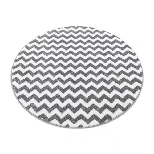 Covor Sketch Cerc, - F561 gri / alb - zig-zag 100 cm