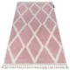 Covor BERBER TROIK A0010 roz / alb franjuri shaggy 200x290 cm