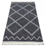 Covor BERBER ASILA B5970 gri / alb franjuri shaggy 200x290 cm