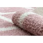 covor BERBER TROIK A0010 roz /alb covor shaggy cu franjuri 120x170 cm