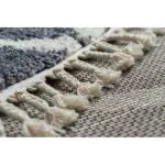 covor BERBER CROSS B5950 gri /alb covor shaggy cu franjuri  120x170 cm