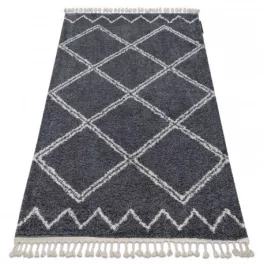   covor BERBER ASILA B5970 gri /alb covor shaggy cu franjuri  120x170 cm