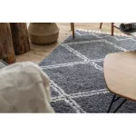 covor BERBER ASILA B5970 gri /alb covor shaggy cu franjuri  120x170 cm