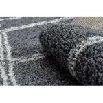 covor BERBER ASILA B5970 gri /alb covor shaggy cu franjuri  120x170 cm