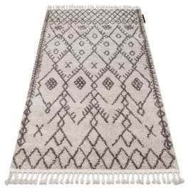   Covor BERBER TANGER B5940 bej / maro franjuri shaggy 80x150 cm