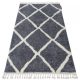 Covor BERBER CROSS B5950 gri / alb franjuri shaggy 80x150 cm