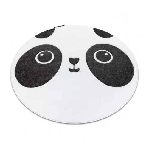 Covor PETIT PANDA Cerc, alb 120 cm