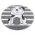 Covor PETIT PUPPY Cerc, gri 160 cm