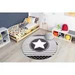 Covor PETIT STAR Star Cerc, gri 140 cm