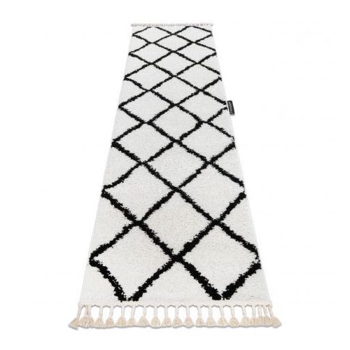 Covor, Traversa BERBER CROSS alb - 60x300 cm