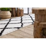 Covor, Traversa BERBER CROSS alb - 70x250 cm