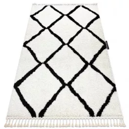 Covor BERBER CROSS alb franjuri shaggy 120x170 cm
