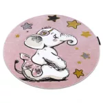 Covor PETIT ELEPHANT  Cerc, roz 140 cm