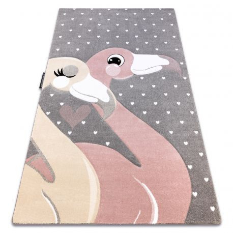 Covor PETIT FLAMINGOS gri 160x220 cm