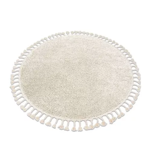 BERBER 9000  crem covor  cerc shaggy cu franjuri  160 cm