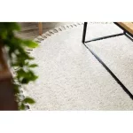 BERBER 9000  crem covor  cerc shaggy cu franjuri  160 cm