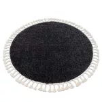 Covor BERBER 9000 Cerc, gri franjuri shaggy 160 cm