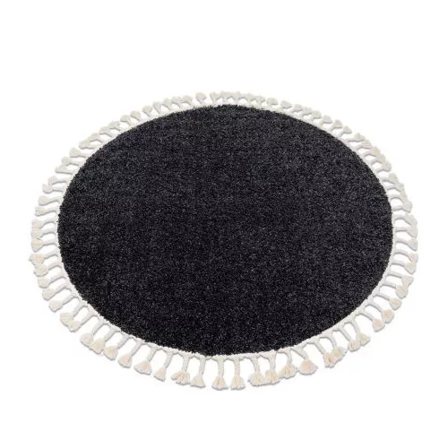 Covor BERBER 9000 Cerc, gri franjuri shaggy 160 cm