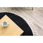 Covor BERBER 9000 Cerc, gri franjuri shaggy 160 cm