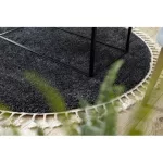 Covor BERBER 9000 Cerc, gri franjuri shaggy 160 cm